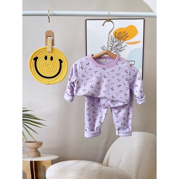 Bộ Đồ Dài Tay Bé Trai, Bé Gái 6-16kg Chất Cotton Xuất Nhật Co Giãn Họa Tiết Nhí Dễ Thuơng - AN.KID