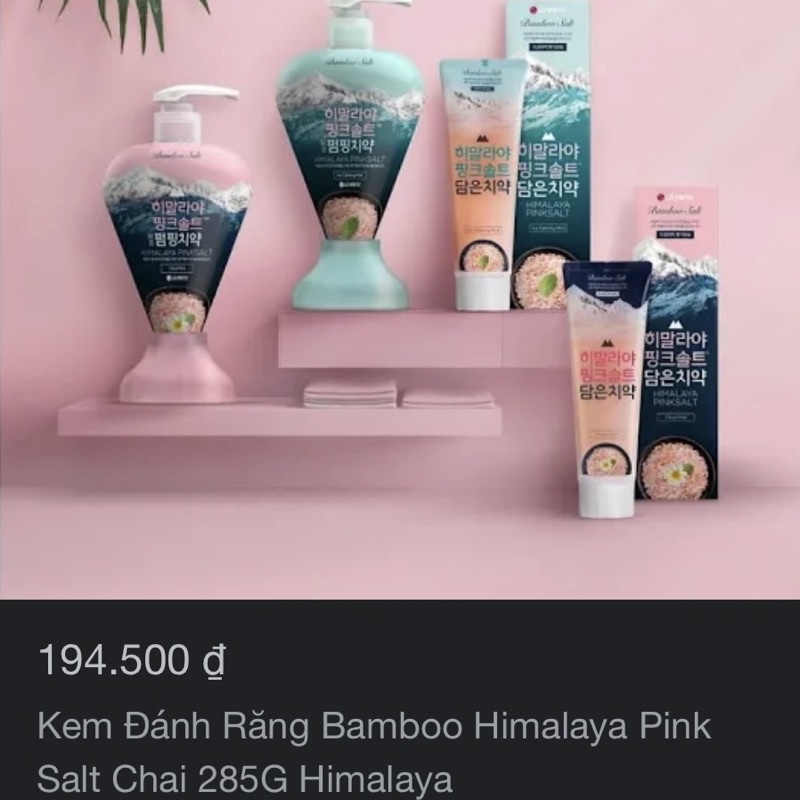 Kem đánh răng muối hồng Bamboo Himalaya Pinksalt Toothpaste Hàn Quốc