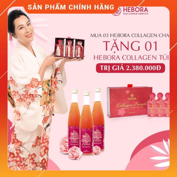 (Chính hãng) Nước Uống Đẹp Da Hebora Collagen Enrich Thơm Tự Thân Detox Giữ Dáng