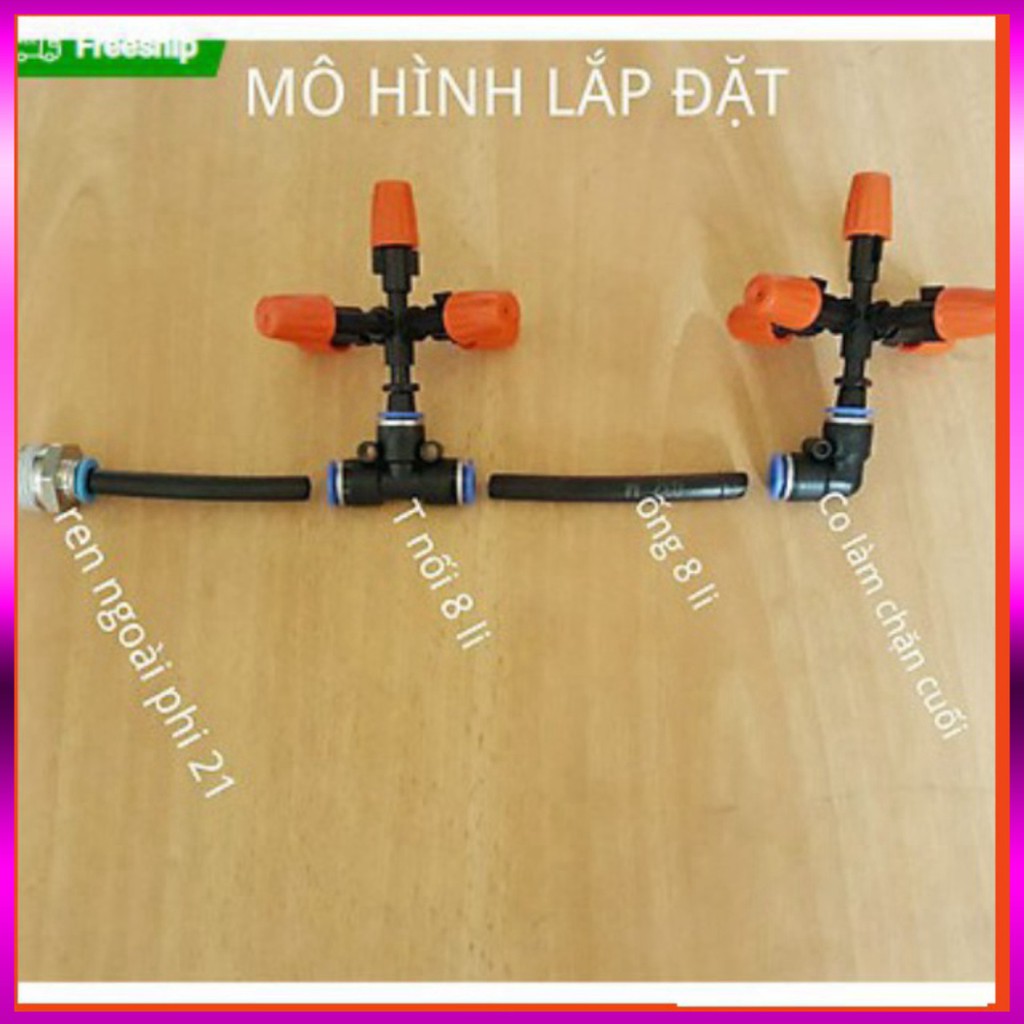 [GIÁ TỐT] Béc Phun Sương 5 Tia Cam, đi với tê ống 8mm (5tia)