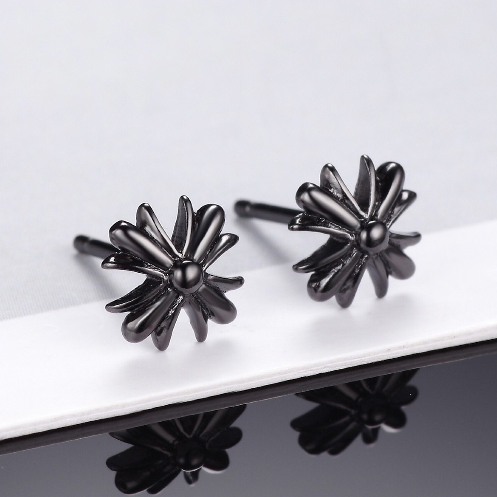 Bông tai, Khuyên tai nam nữ đinh tán mặt thánh giá phong cánh Crow Core cổ điển, Cá tính, Unisex, 1 chiếc ES811