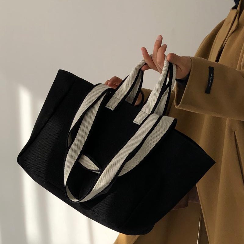 Túi đeo vai IELGY bằng vải canvas cỡ lớn phong cách cổ điển thời trang cho nữ