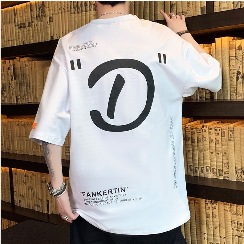 (Ảnh Thật) Áo thun nam tay lỡ form rộng in hình chữ D phong cách mới Nhật Bản | BigBuy360 - bigbuy360.vn