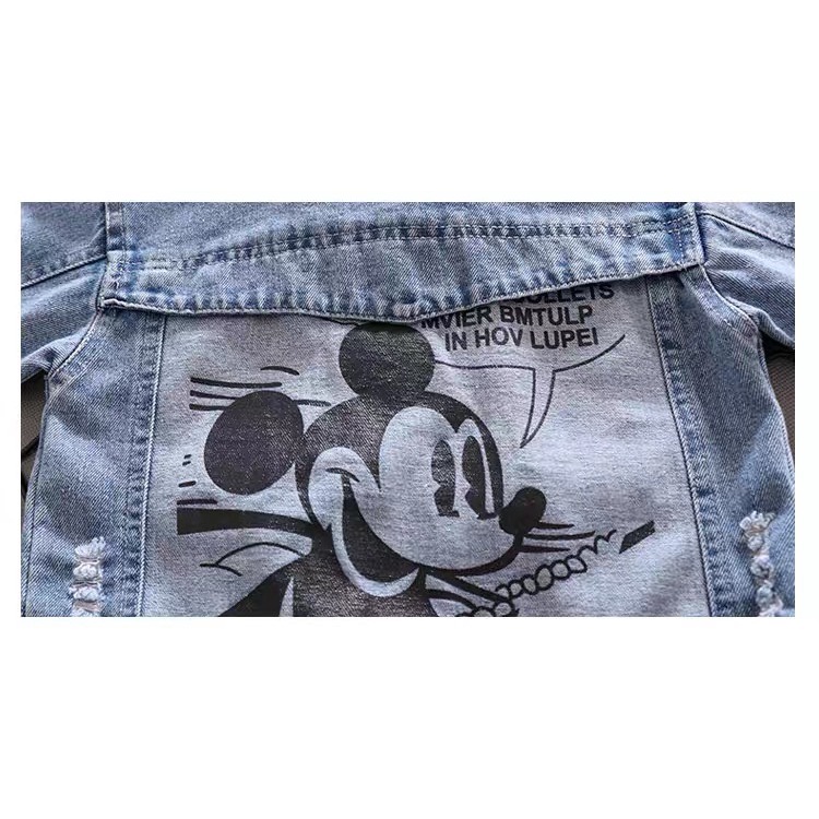 Áo Khoác Bò, Áo Jean In Hình Mickey Cực Dễ Thương Cho Bé Trai gái  10-25kg