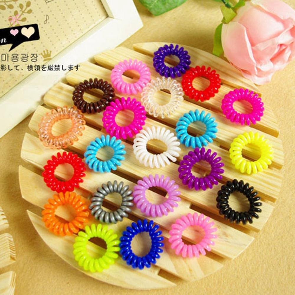 10 Dây buộc tóc nhựa dạng lò xo dễ thương cho nữ