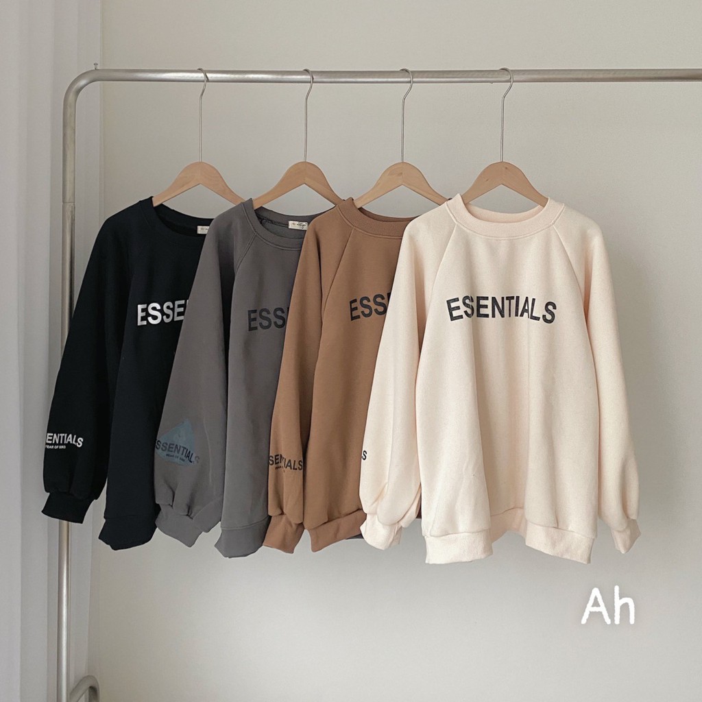 (Ảnh thật) Áo nỉ bông trơn cổ tròn/hoodie chữ E the.sweaterweather TSW | BigBuy360 - bigbuy360.vn