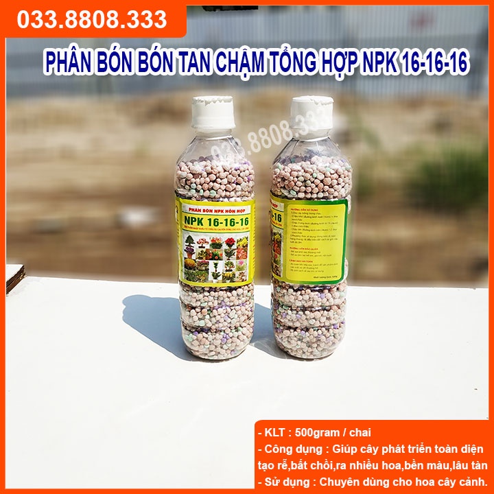 Phân bón chuyên hoa, cây cảnh NPK 16-16-16 chai 400gr