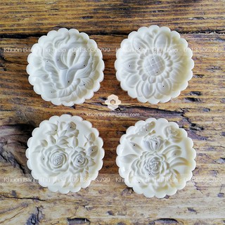 Khuôn trung thu 200g - 250g 4 mặt hoa hồng