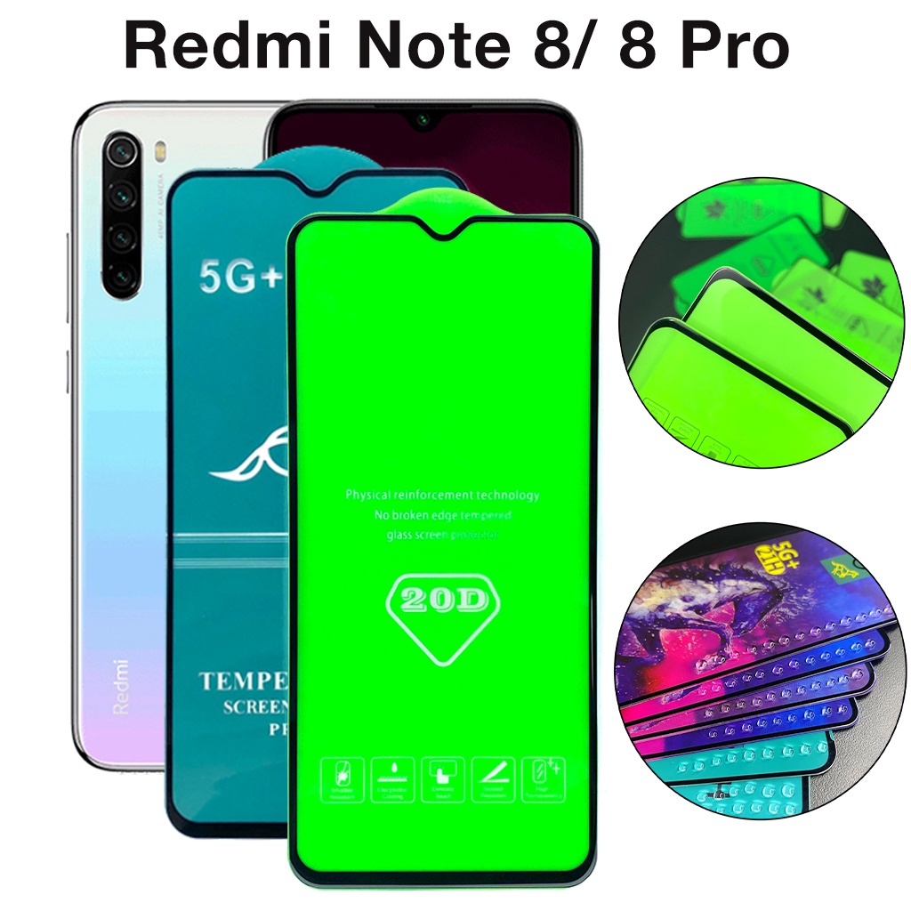 Kính cường Lực Redmi Note 8 Note 8 Pro Full Màn trong suốt cao cấp chống rơi vỡ tặng kèm khăn lau màn hình