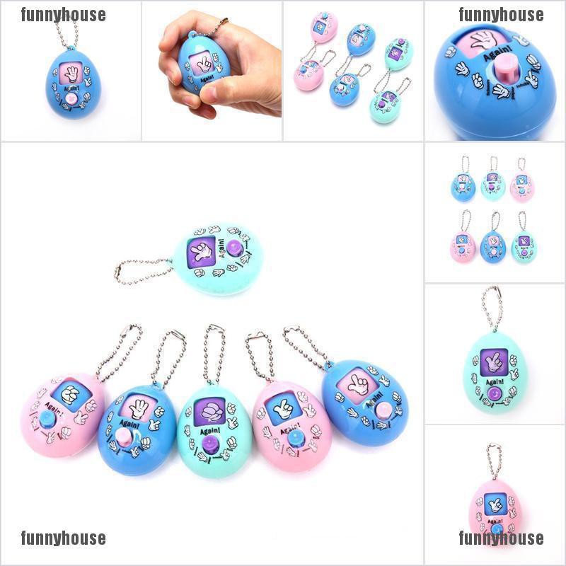[funnyhouse]Mixed Family Mora Games Keychain Rock Paper Scissors Play Toy Round Egg Keychain thro