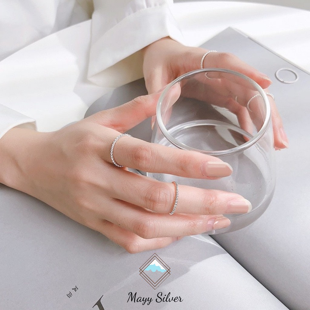 Nhẫn bạc Mayy Silver, nhẫn bạc nữ xoắn thời trang