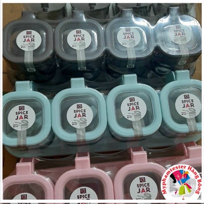 Bộ đựng gia vị nhà bếp bằng nhựa 2 hũ, 3 hũ, 4 hũ