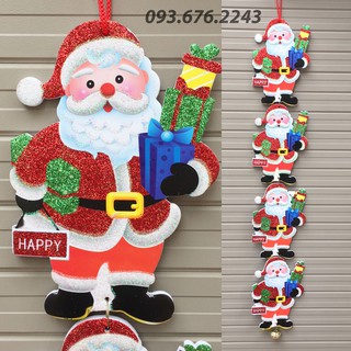 Dây 4 hình trang trí Noel dài 80cm (mẫu ông già noel) phủ nhũ