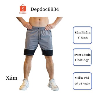 Quần đùi nam, quần short nam vải dù gió co giãn tiện dụng thể thao hay mặc nhà Depdoc02