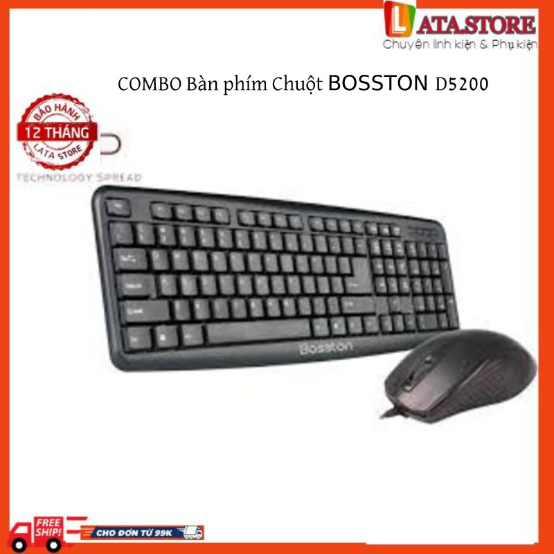 COMBO Bàn phím Chuột D5200 BOSSTON Chính hãng