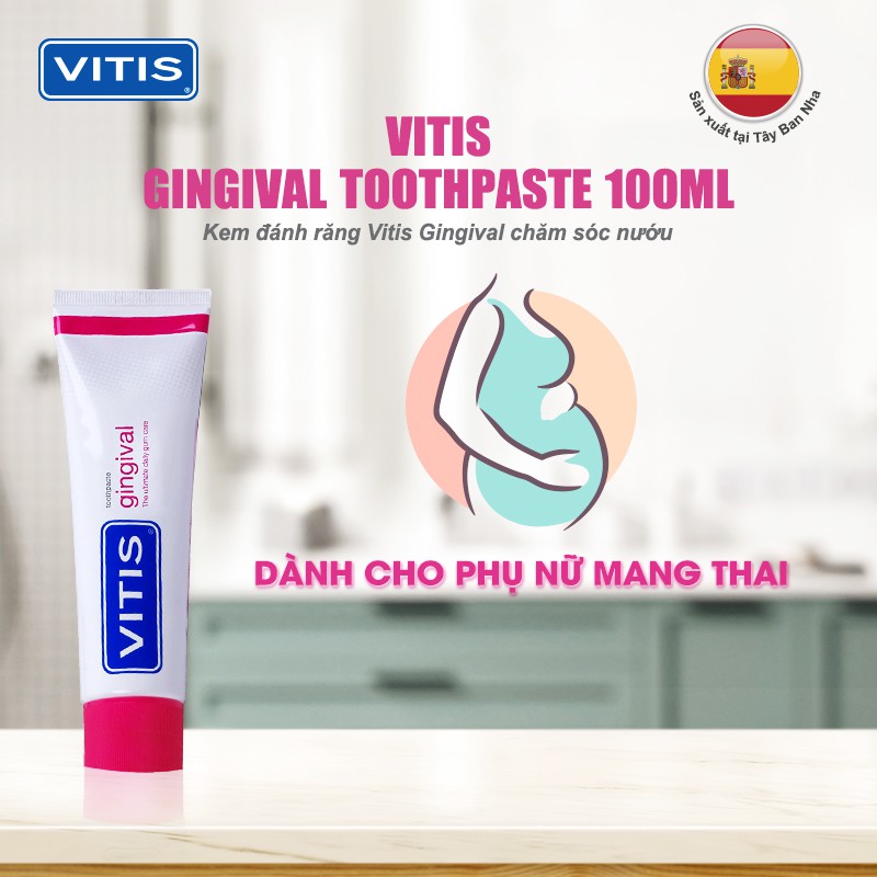 Kem đánh răng dành cho nướu nhạy cảm Vitis Gingival Toothpaste Tuýp 100ml
