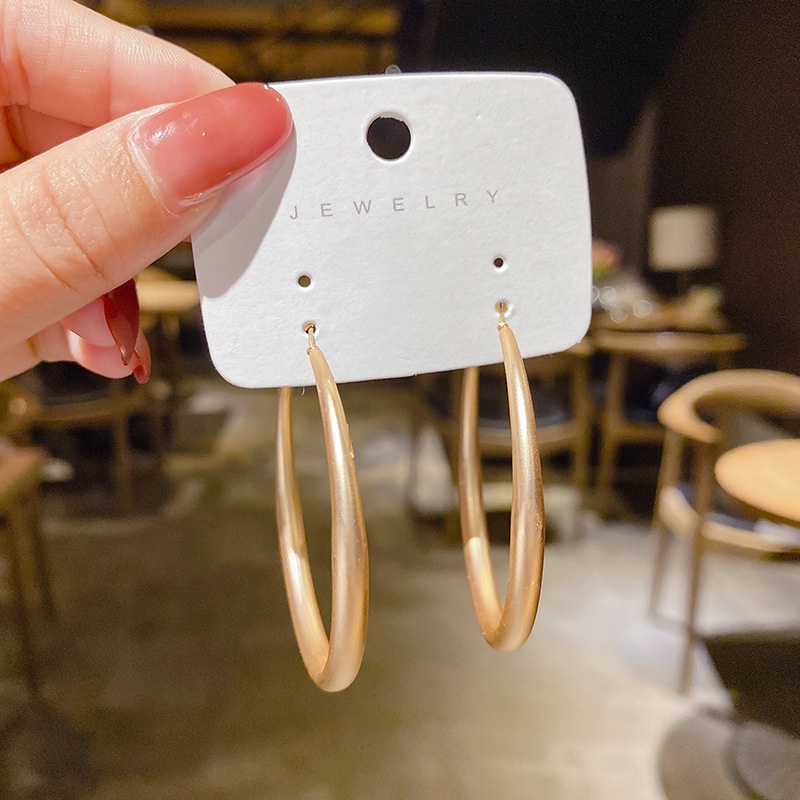 Khuyên Tai Bạc S925 Mặt Nhám Dễ Phối Đồ Hợp Thời Trang