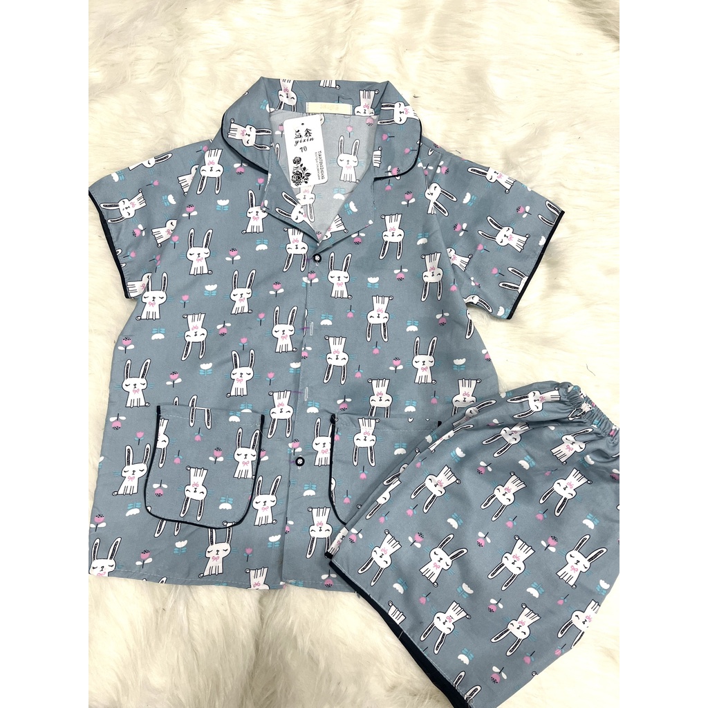 Set pijama cộc đùi túi viền nữ - Bộ đồ ngủ quần short form rộng kèm áo sơ mi cộc tay thiết kế bắt mắt Ulzzang HOT