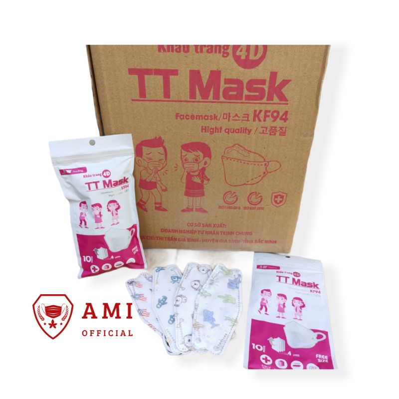 Khẩu trang y tế cho bé KF94 chuẩn Hàn Quốc, túi zip 10c | BigBuy360 - bigbuy360.vn