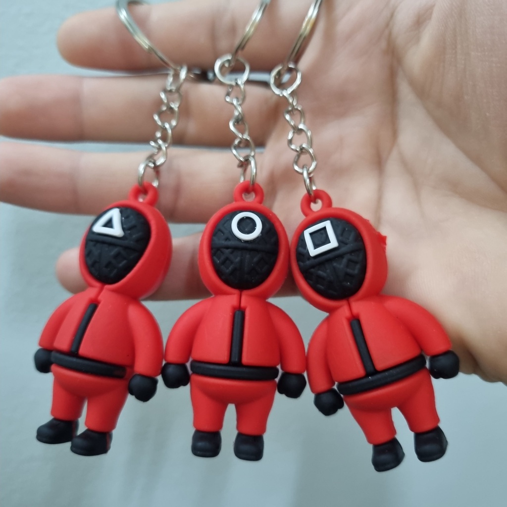 R Móc Khoá Squid Game Trò Chơi Con Mực Hot Trend treo chìa khoá o tô xe máy phụ kiện trang trí balo cặp túi xách