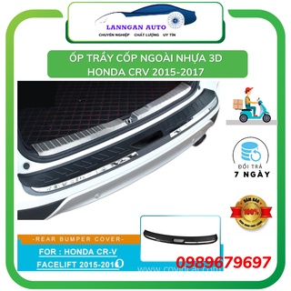 Ốp chống trầy cốp ngoài honda crv 2015-2017, mẫu nhựa đen 3d abs cao cấp, sang trọng