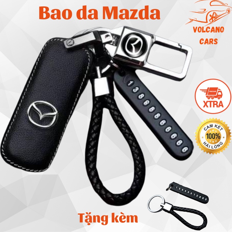 Bao da chìa khóa ô tô Mazda bảo vệ chìa bền đẹp và chắc chắn ốp cho các loại smartkey 2, 3, 6, cx5 2019 2021 2021