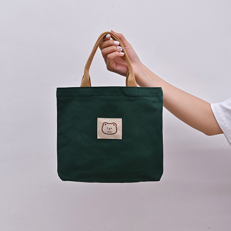 Túi Xách Tote Vải Bố Hình Gấu Dễ Thương