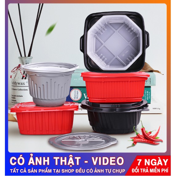 Combo gói và hộp lẩu tự sôi đỏ 1000ml cho nấu lẩu, hấp hải sản... siêu tiện lợi