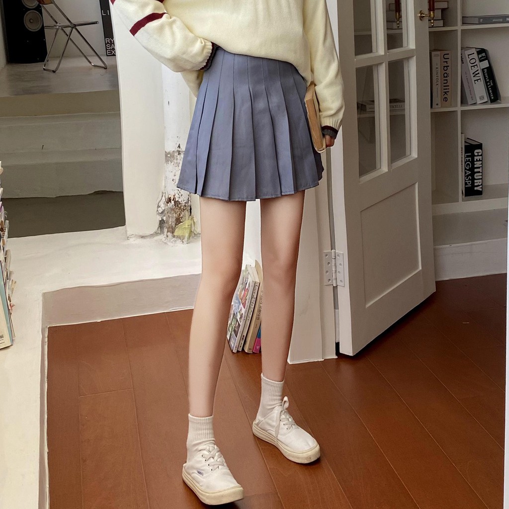 Chân váy chữ A xếp ly cạp cao phong cách Hàn Quốc | BigBuy360 - bigbuy360.vn