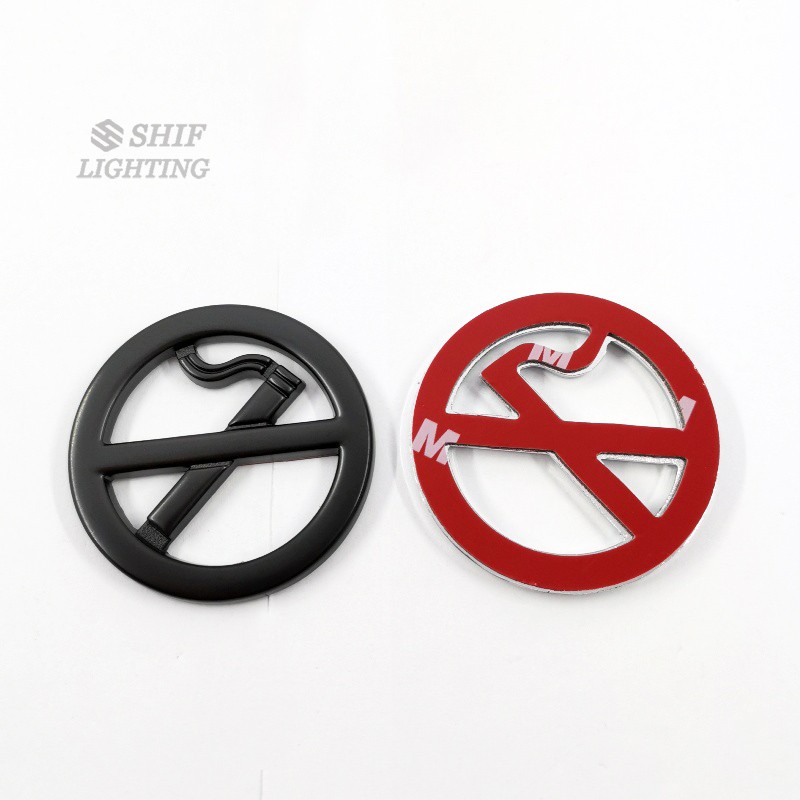 1 Miếng Dán Kim Loại Hình Logo No Smoking Trang Trí Xe Hơi