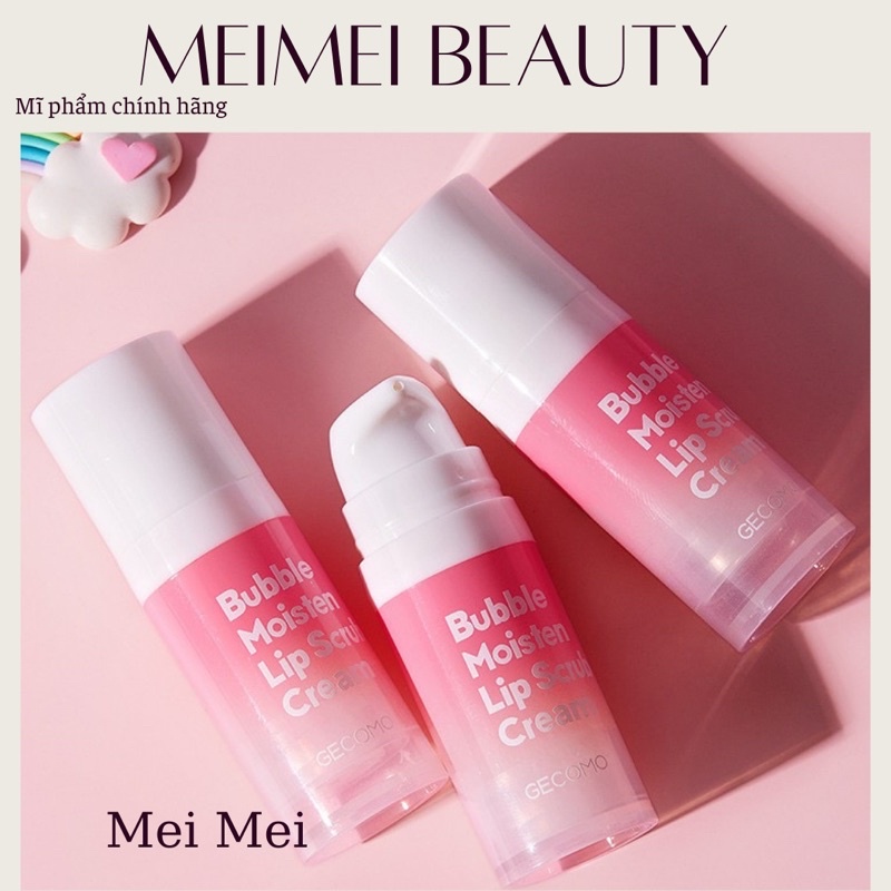 Tẩy da chết môi sủi bọt Gecomo Bubble Moisten Lip Scrub Cream Mei Mei Beauty