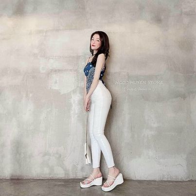 QUẦN JEANS DÀI TRẮNG CO GIÃN LƯNG CAO SHOP PHƯƠNG CHÂU