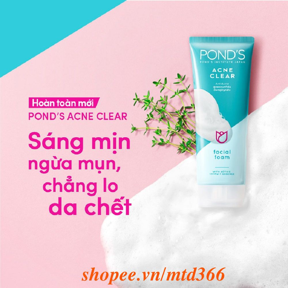 Sữa Rửa Mặt Nữ 100g Ponds Acne Clear Ngừa Mụn.