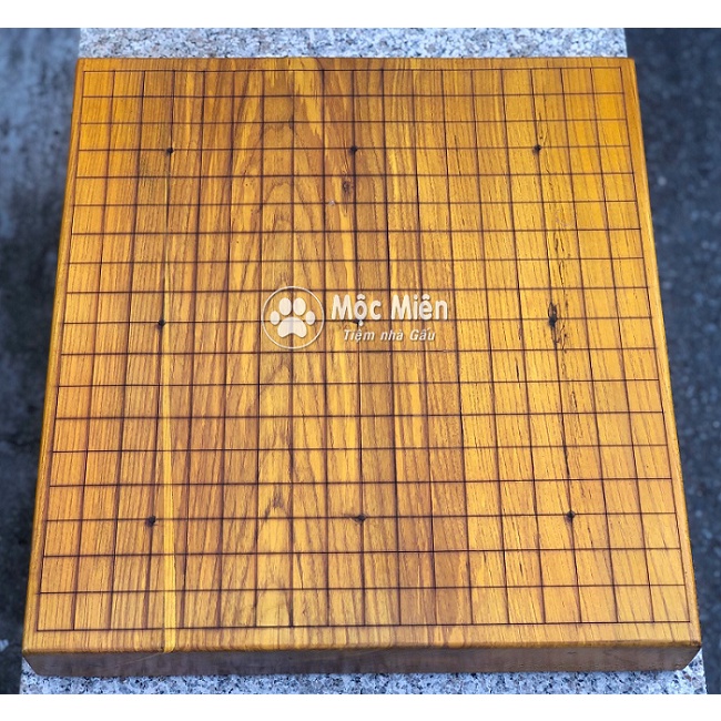 Bàn cờ vây cờ caro gỗ sồi 19x19 bề dày 6cm