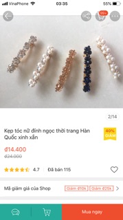 Kẹp tóc đính ngọc - kẹp tóc hạt cườm