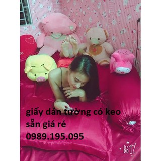 (tặng dụng cụ) combo10m giấy dán tường Hello Kitty sọc hồng