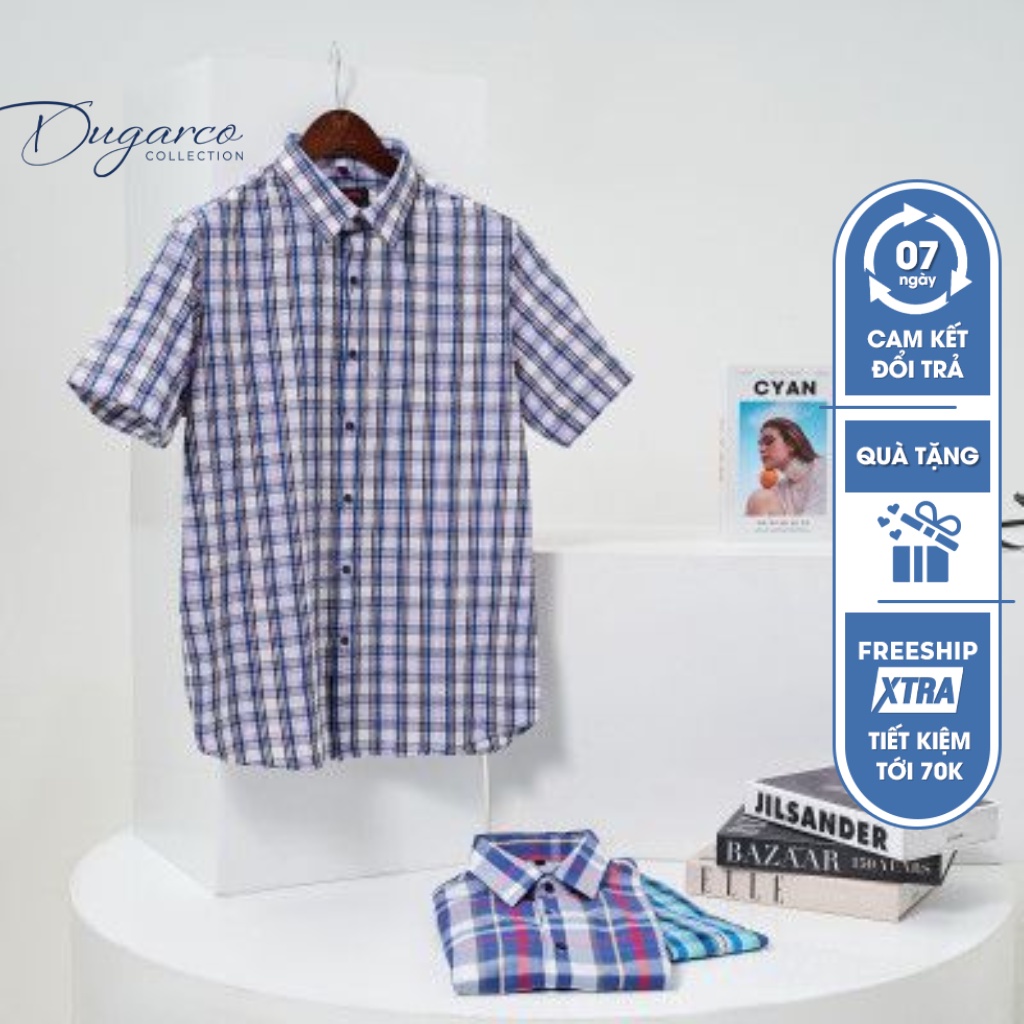 Áo sơ mi nam DUGARCO cotton công sở tay ngắn 92SMS21132