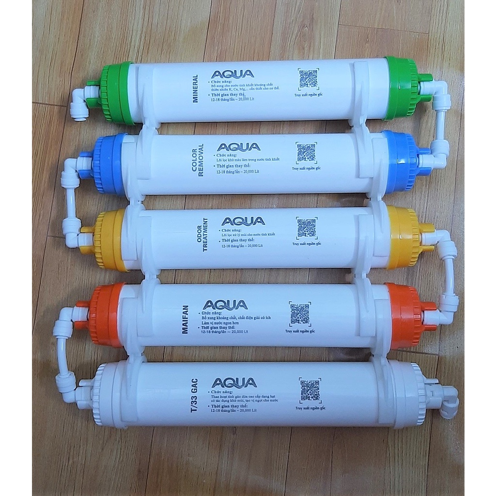COMBO 9 LÕI LỌC AQUA TỪ 1 ĐẾN 9 .GỒM LÕI LỌC 123.MÀNG RO AQUA,LÕI KHOÁNG 56789