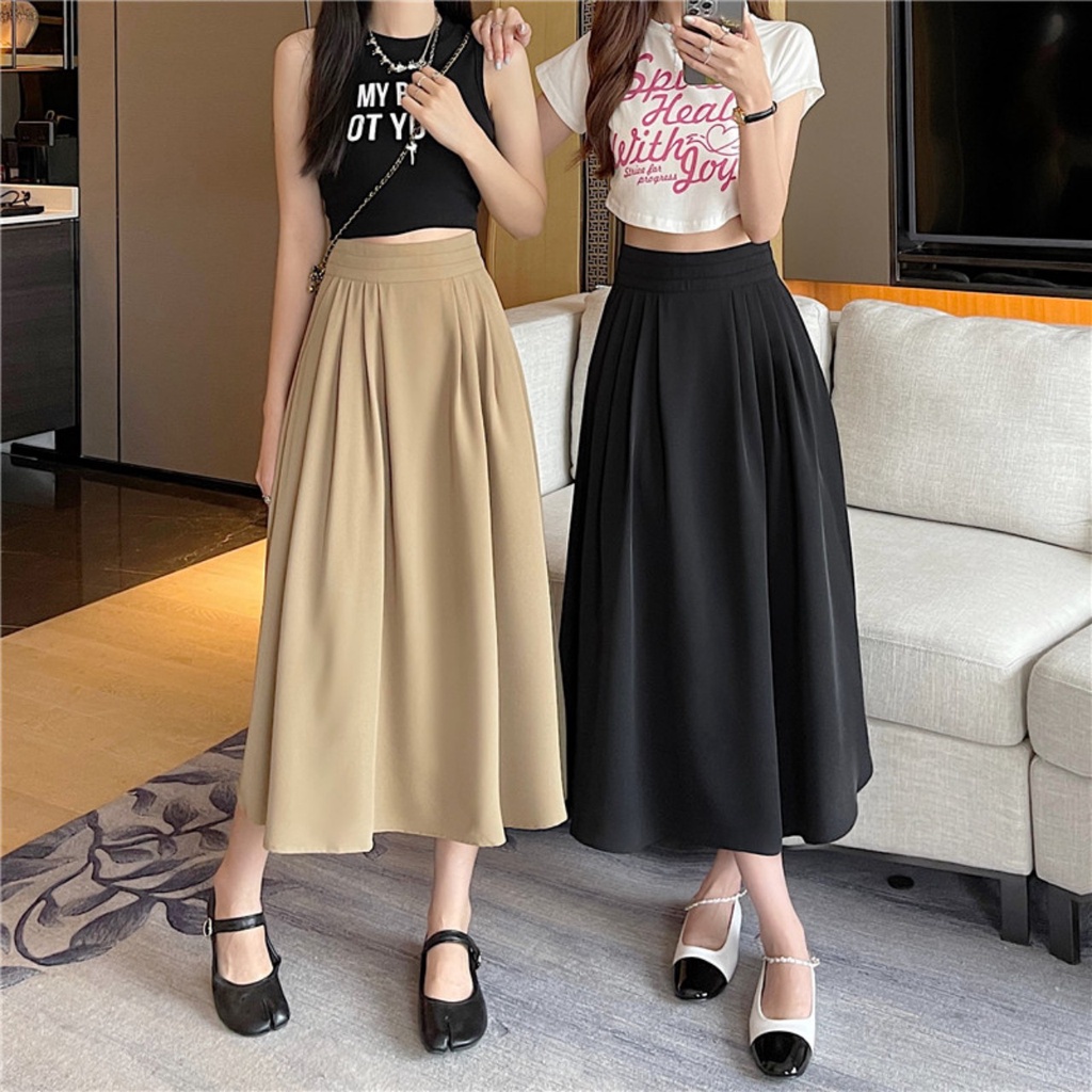 Chân váy nữ chữ a dáng dài phong cách ulzzang , Váy chất liệu kaki mềm + lớp lót trong mềm mại  MS : 25