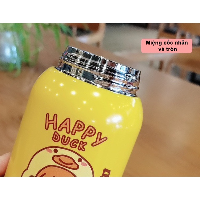 Bình Nước Giữ Nhiệt Cho Bé Mỏ Vịt Lõi Thép 304 Không Gỉ Cao Cấp Dung Tích 400ml  BN14