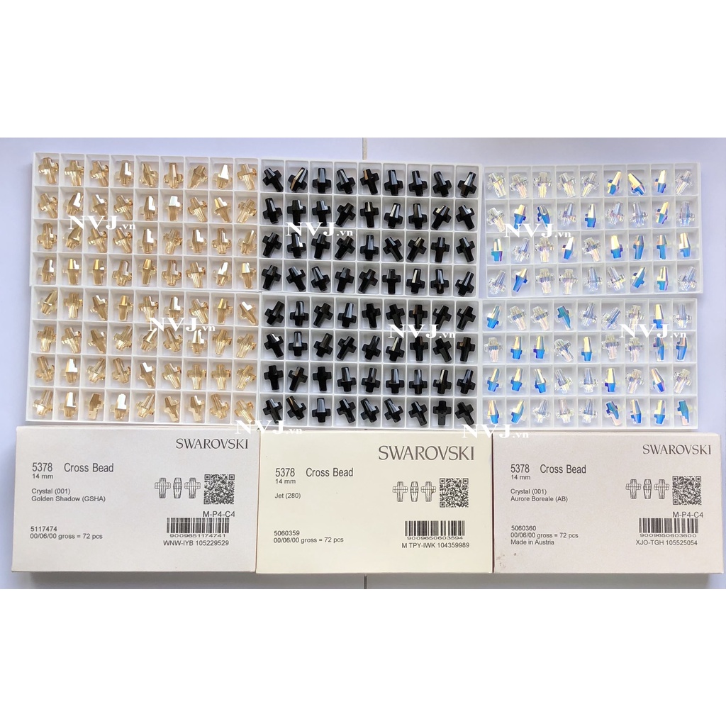 Chuỗi mân côi màu trà pha lê Áo Swarovski 001GSHA lấp lánh sang trọng đẹp tuyệt - quà tặng giáng sinh NVJ