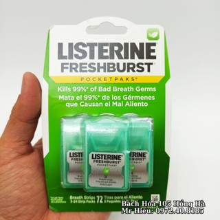 Miếng thơm miệng Listerine Freshburst 72 miếng
