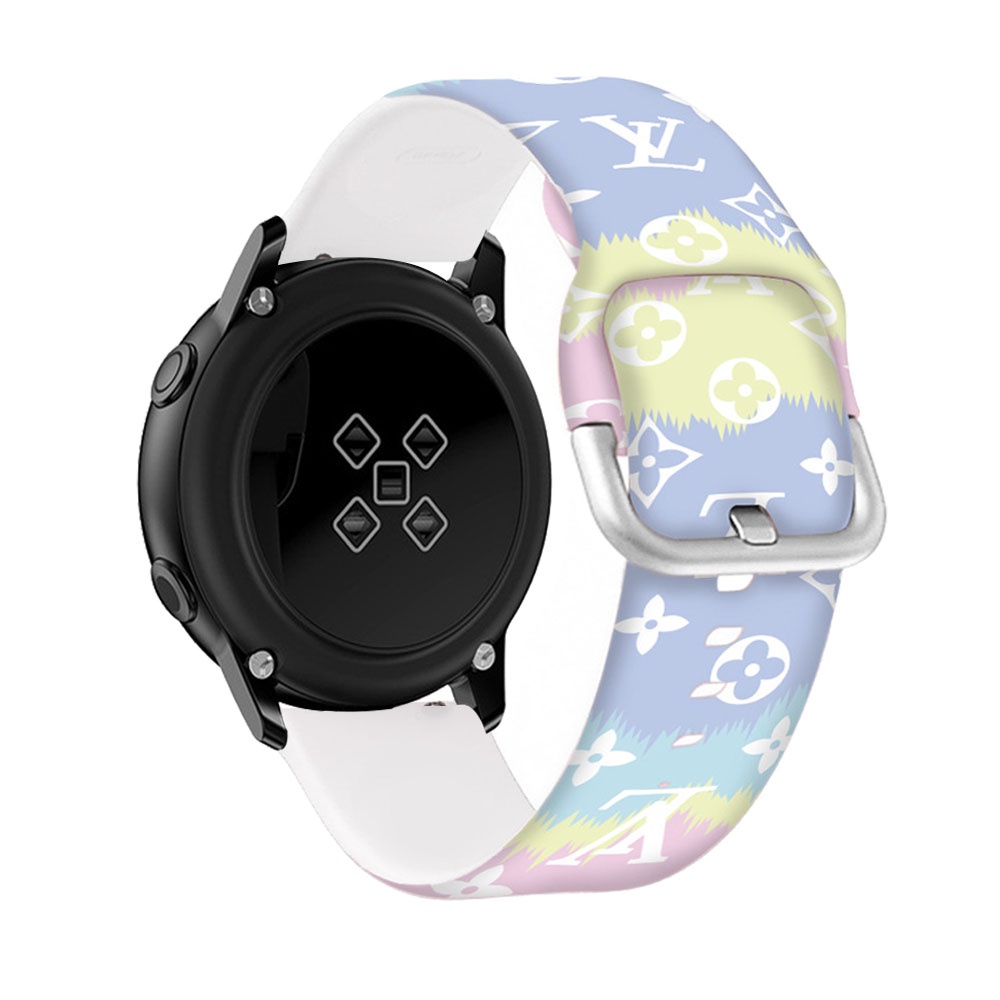 Dây đeo đồng hồ thông minh bằng silicon 20mm họa tiết hoạt hình thay thế cho Samsung