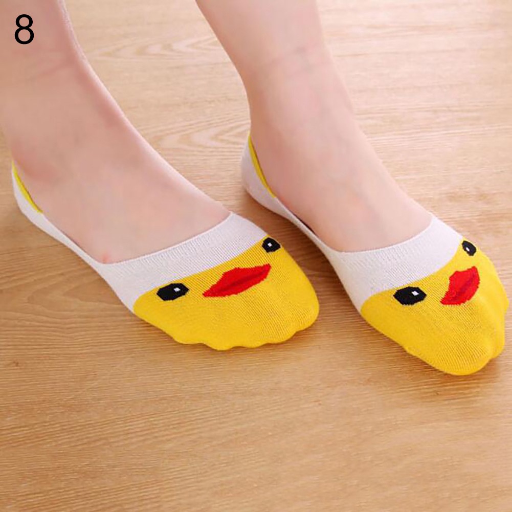 Vớ cotton cổ thấp chống trượt họa tiết các con vật đáng yêu dành cho nữ