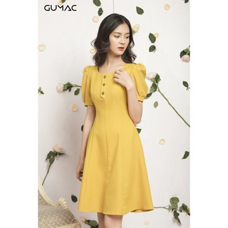 Đầm nữ rã tay phồng GUMAC MS12041_VANG