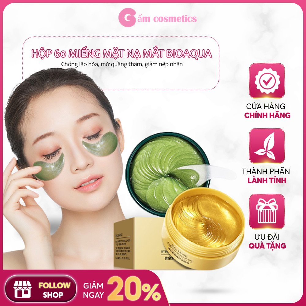 [Hộp 60 Miếng] Mặt nạ mắt Bioaqua Collagen tảo biển mờ quầng thâm bọng mắt hàng nội địa Trung - Gấm Cosmetics