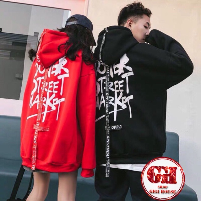 FREESHIP 50k - Áo Hoodie Unisex In Chữ Sau Lưng Nón 2 Lớp [ ĐEN-ĐỎ