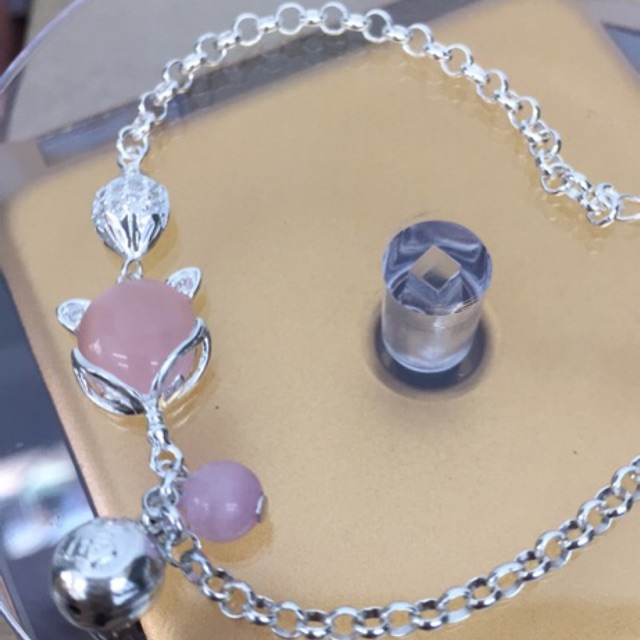 Lắc tay dây mềm hồ ly nhiều màu bạc thật