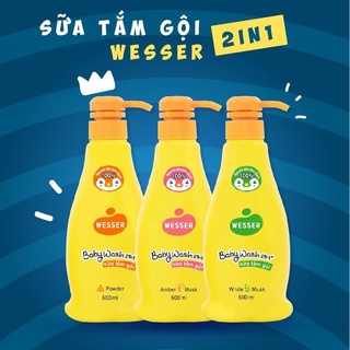 Wesser Sữa tắm gội 2in1 500ml hương phấn/ hổ phách/ xạ hương