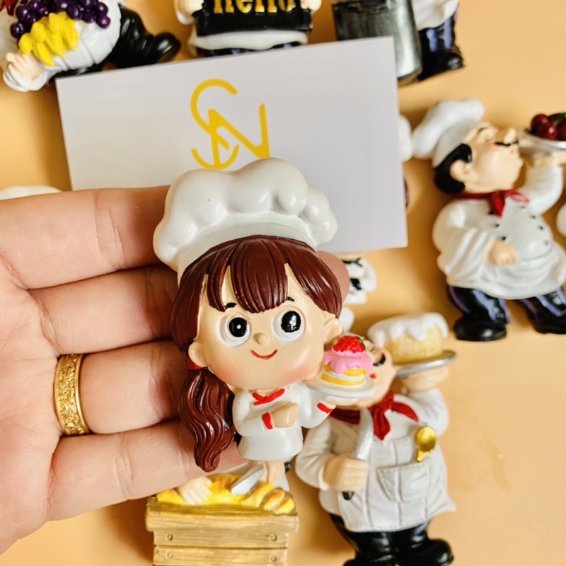 Nam châm hít tủ lạnh trang trí bếp hình ảnh đầu bếp dễ thương